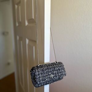 Tory Burch Mini Kira Tweed Flap Bag – Black Multi